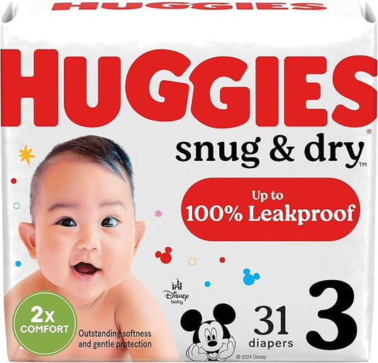 Huggies Snug & Dry Baby Diapers, Size 3 (16-28 lbs), 31 Ct