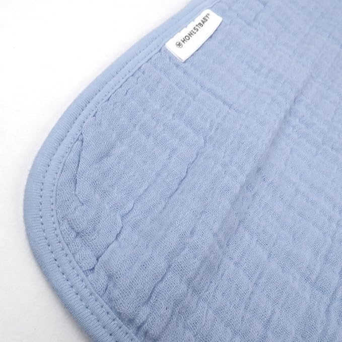 HonestBaby Multipack Woven Burp Cloths Soft Absorbent Multi-layered 100% Organic Cotton Infant Baby Boys, Girls, Unisex, Ombre Blues, One Size
