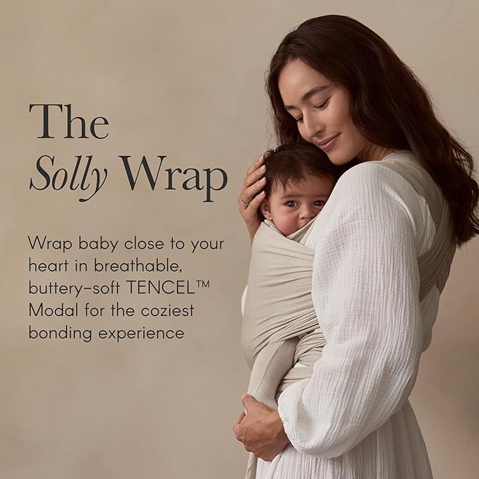 Solly Baby Wrap, Buttery-Soft Baby Carrier Newborn to Toddler 8-25 Lbs., Lightweight & Hands-Free Infant Sling Wrap, Breathable Summer Carrier, Baby Wearing & Postpartum Essential, New Mom Gift, Spelt