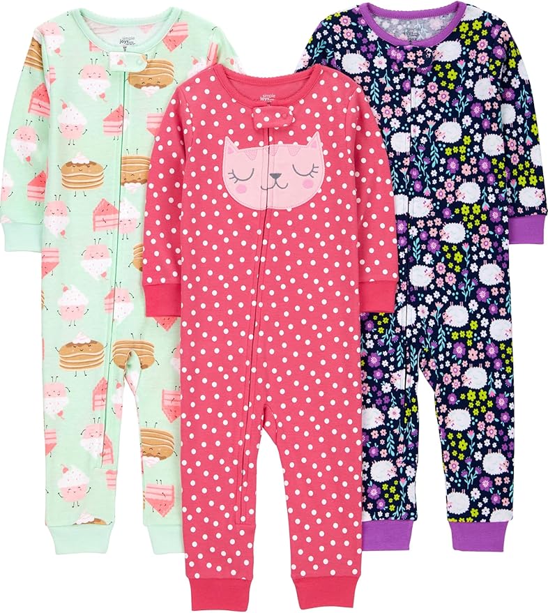Simple Joys by Carter's Kids' 3-Pack Snug Fit Footless Cotton Pajamas