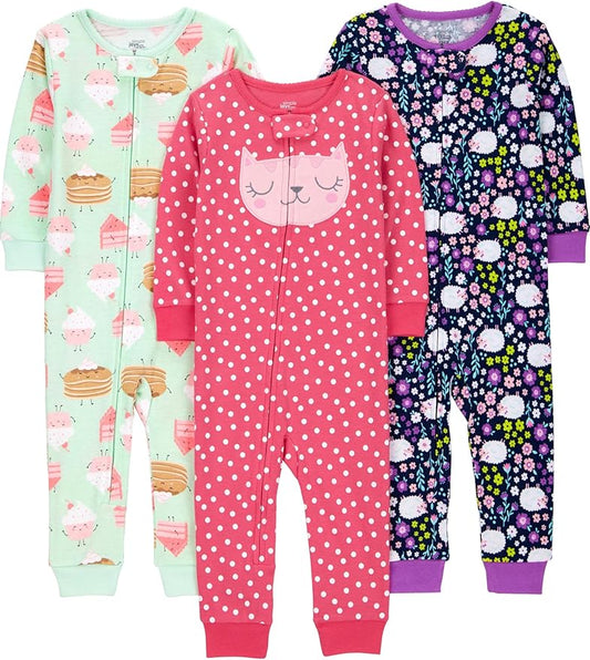 Simple Joys by Carter's Kids' 3-Pack Snug Fit Footless Cotton Pajamas