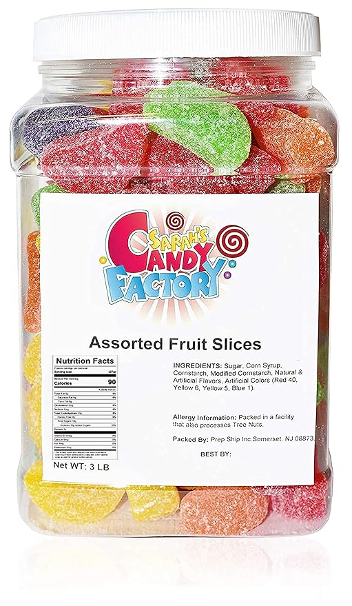 Sarah's Candy Factory Assorted Fruit Slice (3 Lbs in Jar)
