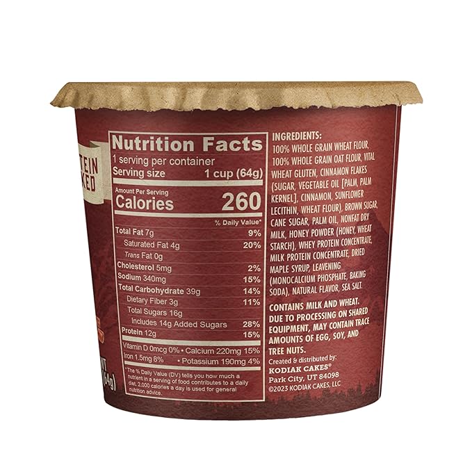 Kodiak Cakes Pancake On the Go, Cinnamon and Maple, 2.26 Ounce (Pack of 12)