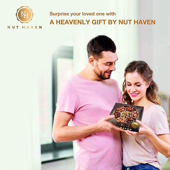 Nuts Gift Basket - Assortment of Sweet & Roasted Salted Gourmet Nuts - Assorted Food Gift Box for Birthday, Family, Sympathy, Men & Women.