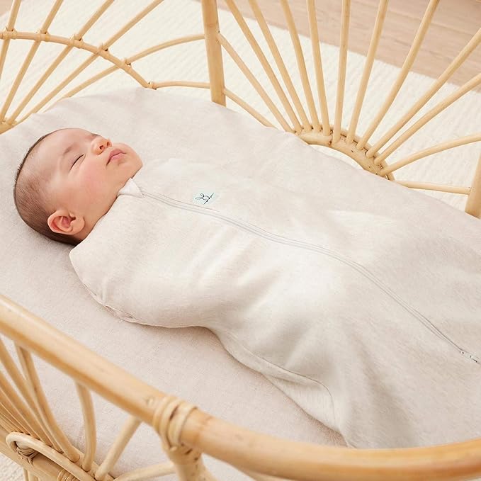 ergoPouch Cocoon Swaddle Sack 1.0 TOG - Baby Sleep Sack, Gentle Snug Fit Helps Calm Startle Reflex, Ideal for Arms In/Out Sleeping, Soft Breathable Fabric for Better Sleep (3-6 Months, Oatmeal Marle)