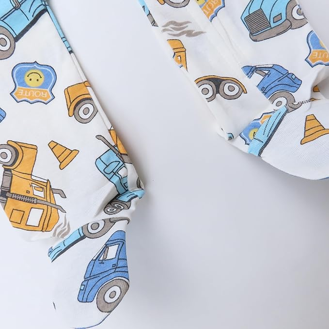 HonestBaby Sleep & Play Footed One-piece Pajama Sleeper 100% Organic Cotton, Baby Boys