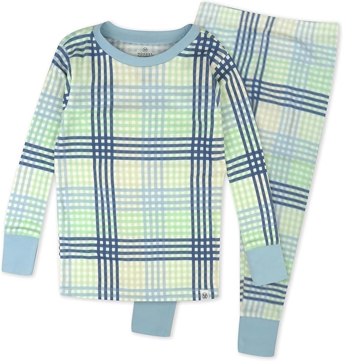 HonestBaby 2-Piece Pajamas Sleepwear Pjs 100% Organic Cotton for Baby, Toddler, Kids, Boy