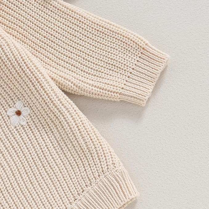 FYBITBO Baby Girl Boy Sweater Knit Oversized Pullover Sweatshirt Romper Onesie Warm Fall Winter Clothes Outfit Newborn