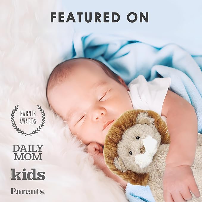 MON AMI Security Blankie for Babies Plush Stuffed Animal Security Blanket, Baby Snuggle Toy, Unisex Newborn (Leon Lion)