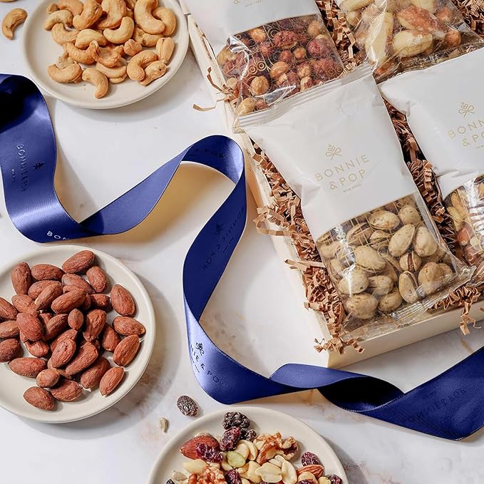 Fathers Day Gift Basket, Nut Gift Basket in Reusable Wooden Crate, Healthy Gift Option, Gourmet Snack Food Box, with Unique Flavors, Great for Dad, Father, Grandfather, Bonnie & Pop