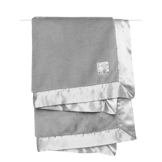 Little Giraffe Posh Mink Baby Blanket - Double-Sided Ultra Soft Plush Fabric, for New Moms, Newborn Must-Have for Girls & Boys, Cozy & Cuddly Comfort Blanket, 29" x 35", Silver