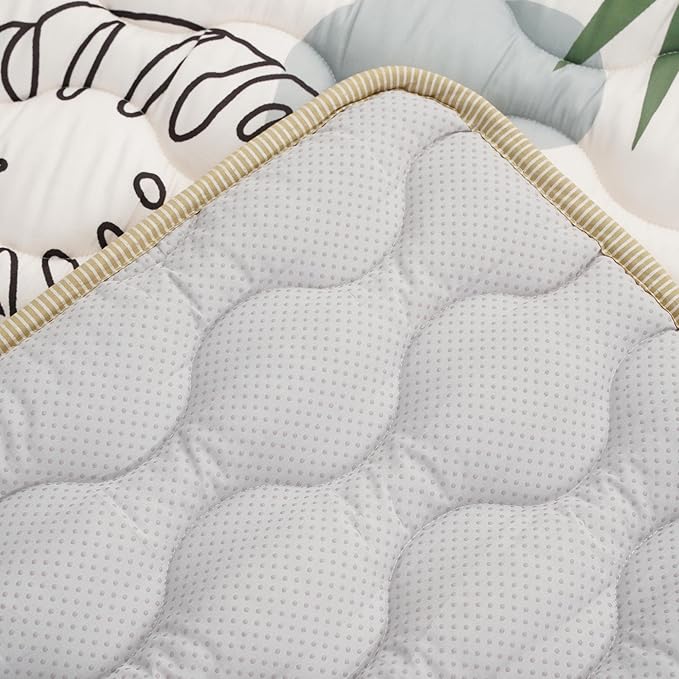 Bunnikins & Clover Baby Play Mats for Floor, 71"x59" Thicken Soft Play Mat, Foldable and Non Slip One-Piece Crawling Mat, Machine Washable Foam Play Mat for Baby, Toddlers Infants, Tummy Time