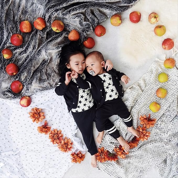 Babysoy Long Sleeve Unisex Lounge Set - Organic 2-Piece PJ Playwear Sets for Baby and Toddler