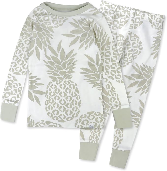 HonestBaby Classics 2-Piece Pajamas Sleepwear Pjs 100% Organic Cotton for Baby, Toddler, Kids