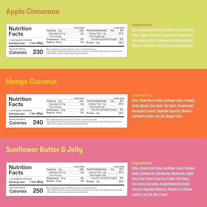 Amrita Nut Free Vegan Protein Bars 6 Flavor Variety | 15g Plant-Based Protein Bar | Peanut-Free, Gluten Free, and Dairy-Free | No Added Sugar, High Fiber, Healthy Snacks for Kids/Adults