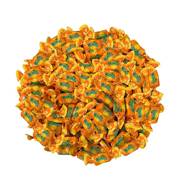 Orange Mamba Fruit Chews, 1 Lb. Bag – Individually Wrapped – Juicy Chews Perfect For Holidays, Piñatas, Christmas Stockings, Goody Bags, And Parties – Approx. 80 Pieces