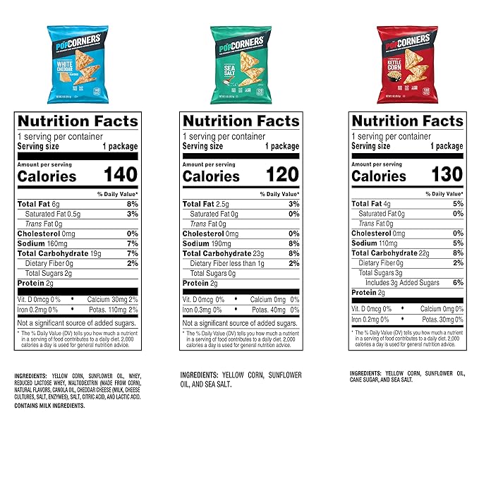 PopCorners Popped Corn Snacks, Core 3 Flavor Pack, 1 Ounce (Pack of 20) (Packaging May Vary)