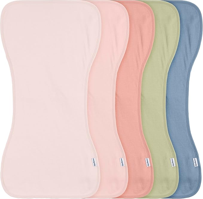Gerber Baby Unisex Burp Cloths 5-Pack, Pink Blue, Size 10.5" x 21"