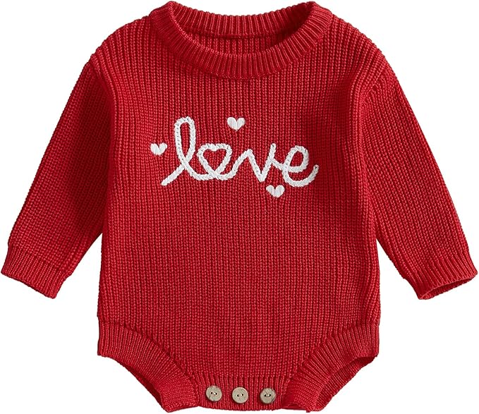 FYBITBO Baby Girl Boy Sweater Knit Oversized Pullover Sweatshirt Romper Onesie Warm Fall Winter Clothes Outfit Newborn