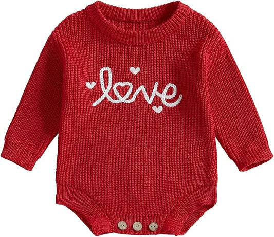 FYBITBO Baby Girl Boy Sweater Knit Oversized Pullover Sweatshirt Romper Onesie Warm Fall Winter Clothes Outfit Newborn