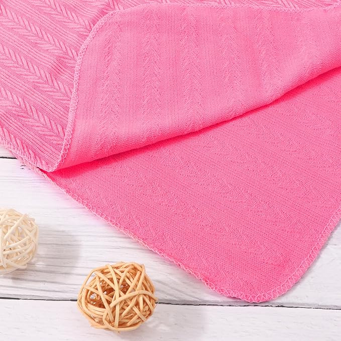 Newborn Receiving Blanket with Bow Hat Headband Wooden Card Set Wheat-Pattern Newborns Toddler Baby Boy Girl Nursery Swaddle Wrap