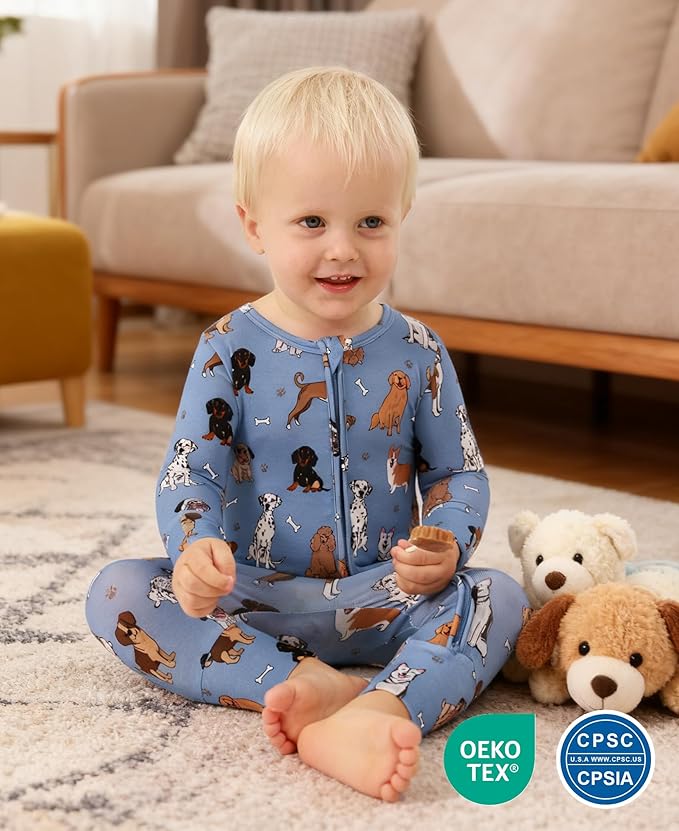 Footless Pajamas Baby Boy Girls, Viscose from Bamboo Baby Pajamas, Two Way Zipper Sleepers, Newborn Pjs