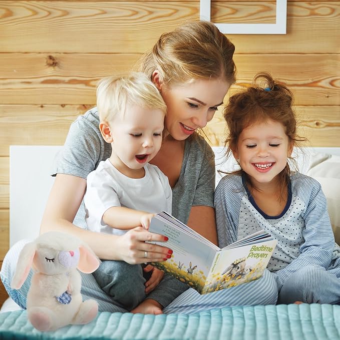 Baptism Gifts for Boys and Newborn Baby, 7" Praying Bunny Plush Toy and Bedtime Blessing Book in Keepsake Gift Box, Christening Gifts Set, Ideal Easter Gifts for Kids