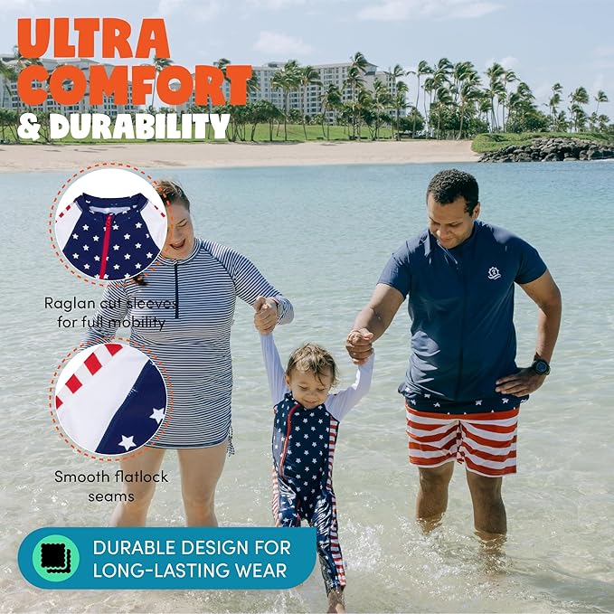 SwimZip Boys' Long-Sleeve UPF 50+ Swimsuit for Baby, Toddler, & Little Boys