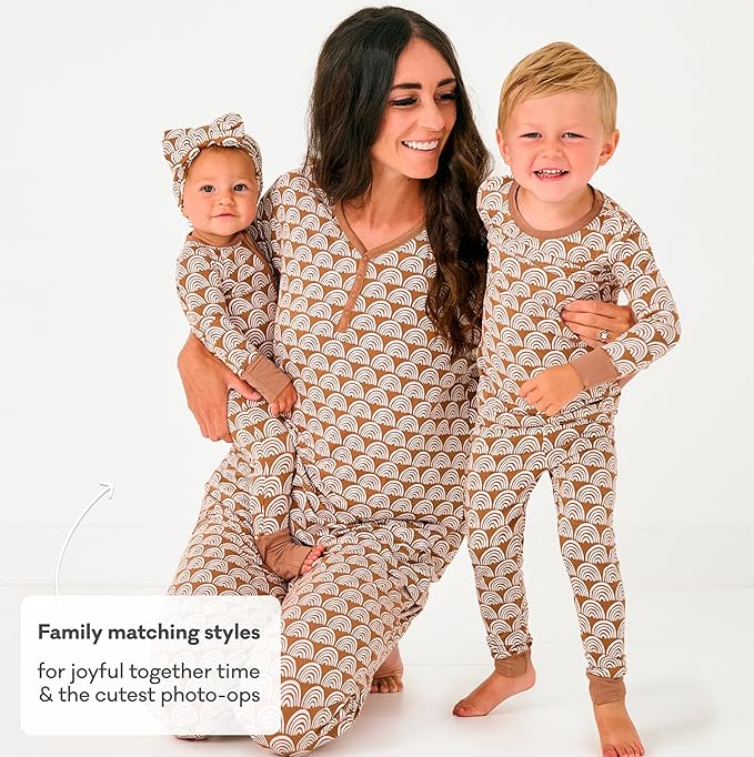 Little Sleepies Two-Piece Pajama Set for Boys & Girls, Soft Viscose from Bamboo Toddler Pajamas for Kids, Family Matching PJs