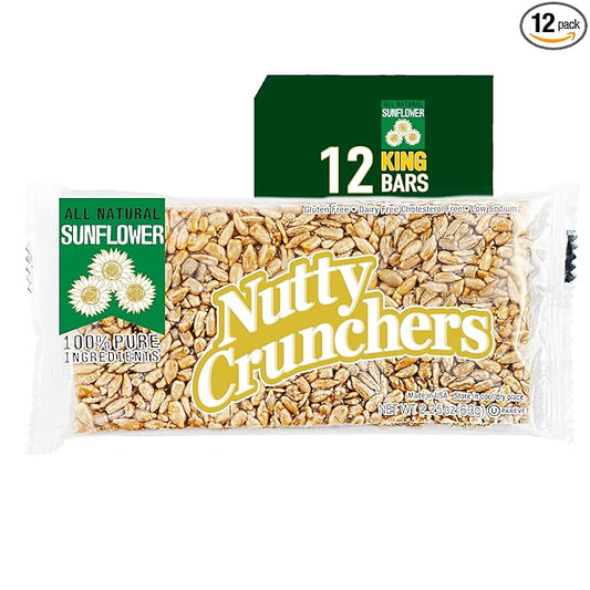 Nutty Crunchers All Natural Ingredients Large Bars (Sunflower, 12 King Bars/box)