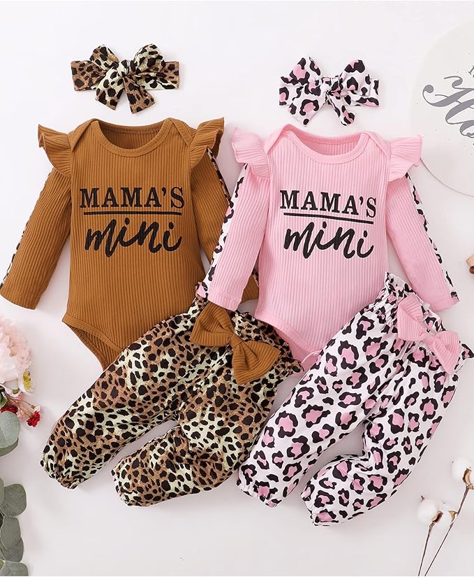 Infant Baby Girl Clothes Newborn Girl Outfit Long Sleeve Romper Pants Set Cute Baby Clothes for Girls Fall/Winter