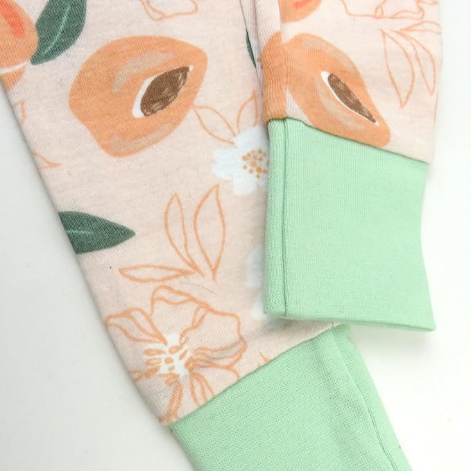 HonestBaby baby-girls 2-piece Pajamas Sleepwear Pjs 100% Organic Cotton for Baby, Toddler, Kids, Girl