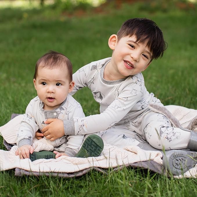 Burt's Bees Baby Boys' 2-Piece Long Sleeve Tee and Pants Organic Cotton Pajama Set