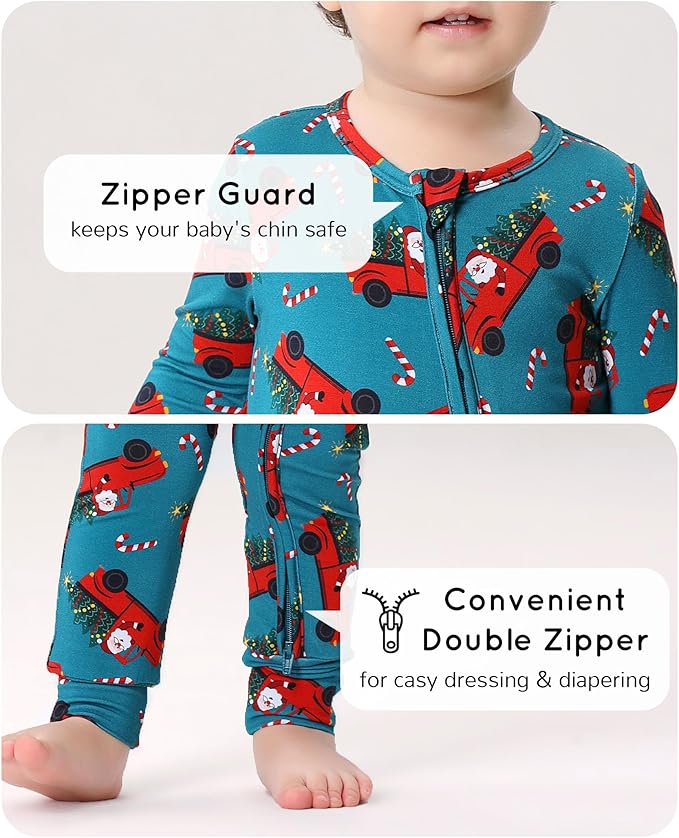 Footless Pajamas Baby Boy Girls, Viscose from Bamboo Baby Pajamas, Two Way Zipper Sleepers, Newborn Pjs