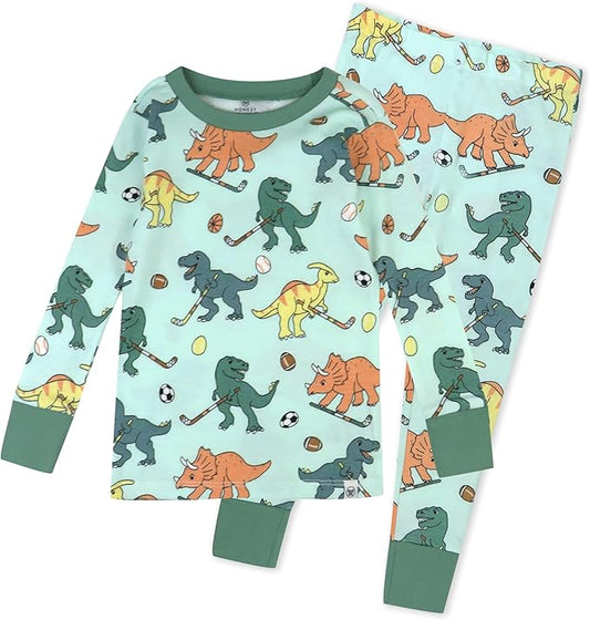 HonestBaby unisex-baby Celebration 2-piece Pajamas Sleepwear Pjs 100% Organic Cotton for Baby, Toddler, Kids