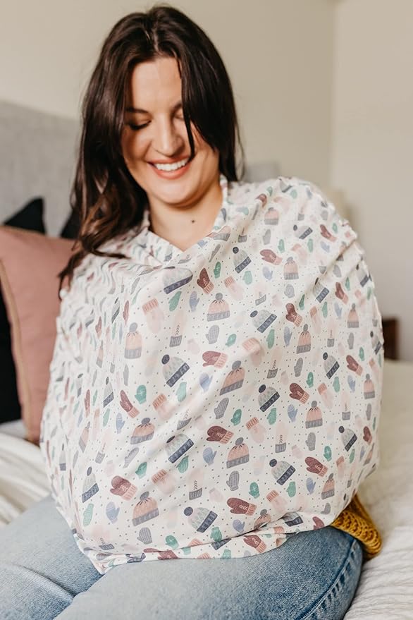 Copper Pearl Multi-Use Cover: Car Seat Covers, Nursing Cover, and Stroller Cover for Sun - Stretchy Fabric, All-Season Use, Stylish Designs, Easy Access for Moms - Winter