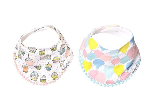 Copper Pearl Baby Bandana Drool Bibs for Drooling and Teething 2-Pack Gift Set “Celebration