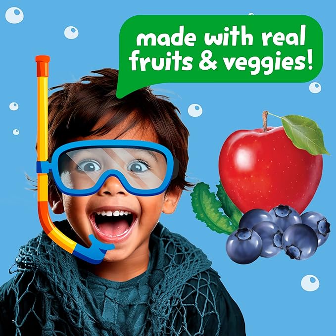 Get'ems! from Gerber, Snacks for Kids, Kale, Apple & Blueberry Ocean World Cookies, Made with Real Veggies & Fruits, Iron & Vitamin E - 4 pack