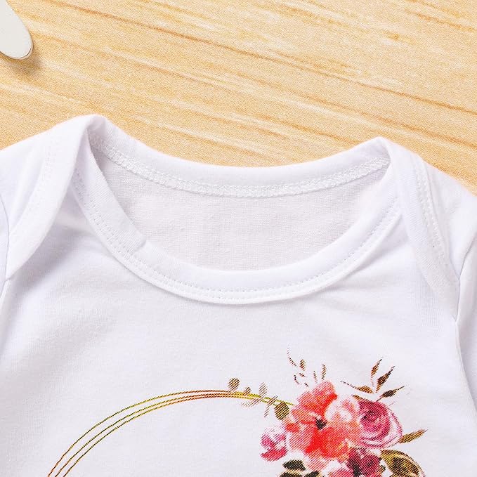 Sinhoon Newborn Baby Girl Romper Infant Letter Print Bodysuit Jumpsuit+Hat+Gloves+Socks 4Pcs Coming Home Clothes Outfit