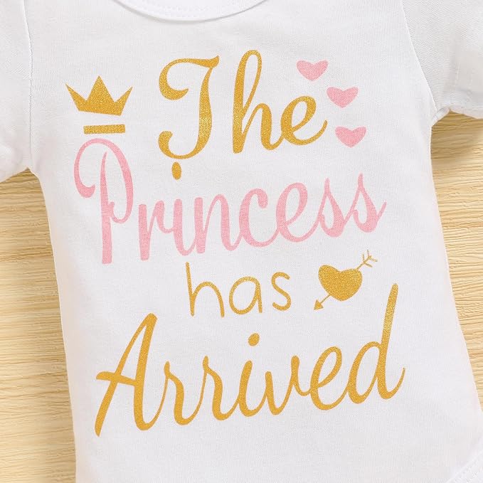 Newborn Baby Girl Outfits Infant Letter Print Romper+Tutu Skirt+Headband+Legging Warmer Coming Home Clothes Set