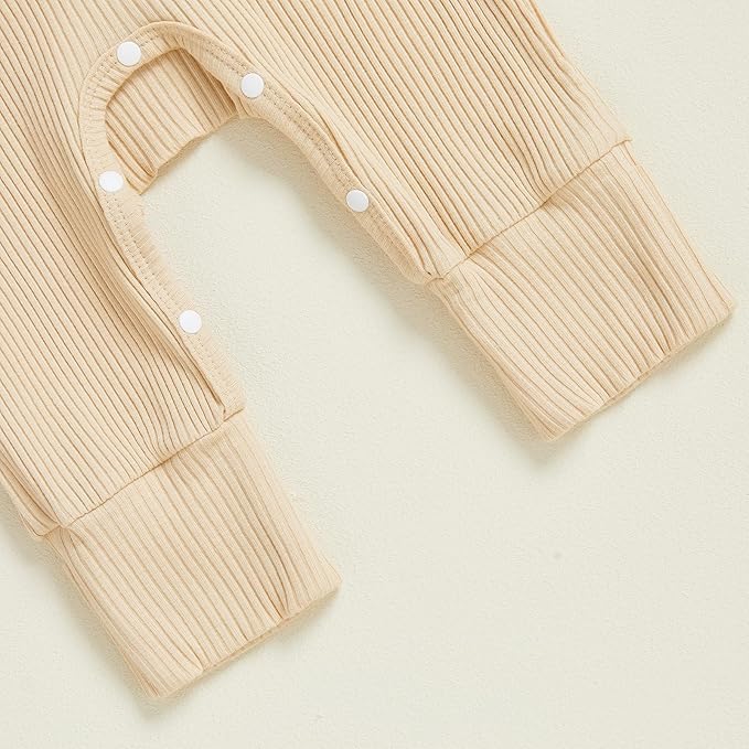 Newborn Baby Girls Rompers Knit Round Neck Long Sleeve Infant Fall Jumpsuits with Headband Coming Home Outfit