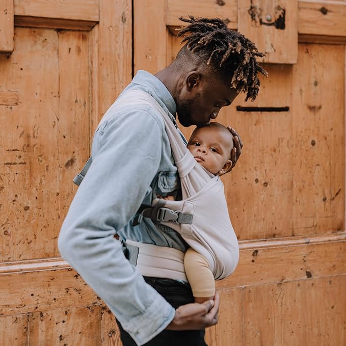 Boba Bliss Pre-Wrapped Baby Carrier with Buckle - Newborn to 7-35 lbs Light, Breathable & Easy to Adjust Hybrid Infant Sling & Toddler Carrier - Certified Hip-Healthy for 0-18 Months - Gray