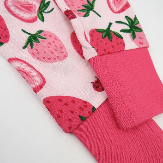 HonestBaby baby-girls 2-piece Pajamas Sleepwear Pjs 100% Organic Cotton for Baby, Toddler, Kids, Girl