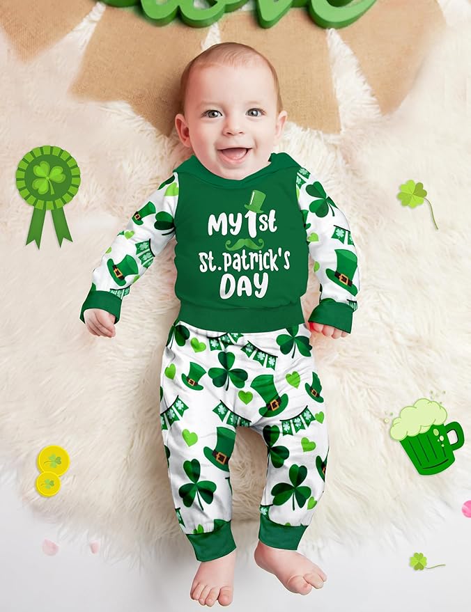 Fommy Newborn Baby Boy Clothes Plaid Letter Print Long Sleeve Hoodies + Long Pants 2PCS Fall Winter Outfits Set