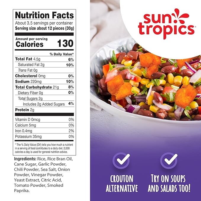 Sun Tropics Mochi Snack Bites, Thai Bird Sriracha Flavor- 3.5 oz (6 Pack)| Crispy Spicy Mochi Bites, Rice Nuggets | Mochi Puff Rice Crackers- Gluten Free & Dairy Free- No MSG Added | Asian Rice Snacks