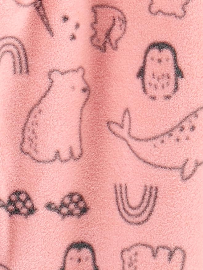 Simple Joys by Carter's Baby Girls' Cotton and Fleece Footed Sleep and Play, Pack of 2