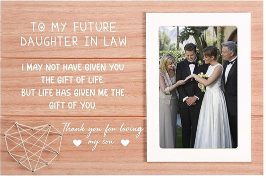 Bride Gift from Mother of the Groom-Wedding Gift for Daughter in Law from New Mom-Bridal Shower Keepsake-Bachelorette Party Present -Photo Frame Present for New Daughter-Thank You for Loving My Son