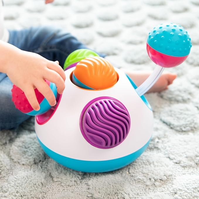 Fat Brain Toys Klickity Sensory Baby Toys, 1 Year and Up, Engaging Multi-Textured Early Developmental Toddler Activities for Tactile and Visual Stimulation