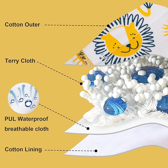 BIG ELEPHANT 10-Pack Baby Potty Training Underwear, Soft 100% Cotton Absorbent Training Pants for Boys & Girls, Ages 12M-10Y