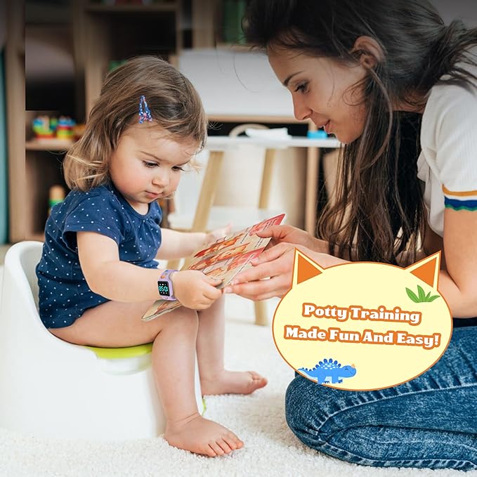 Toddler Potty Training Set – Potty Training Watch with Musical/Vibration Countdown Alerts, Fun Board Book, Progress Chart & Reward Stickers – Interactive Potty Training Kit for Kids Ages 2-6
